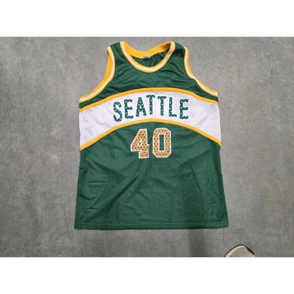 Shawn Kemp Autographed Seattle Supersonics Pot Leaf Jersey XL - Beckett Auth - Picture 5 of 5